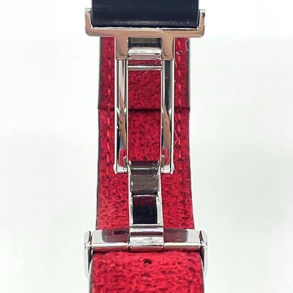 Auth Louis Vuitton Good Luck Bracelet Silver Leather Black and Red - Picture 5 of 7